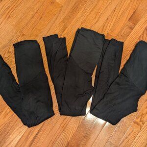 Three pairs of Calzedonia over bump maternity leggings